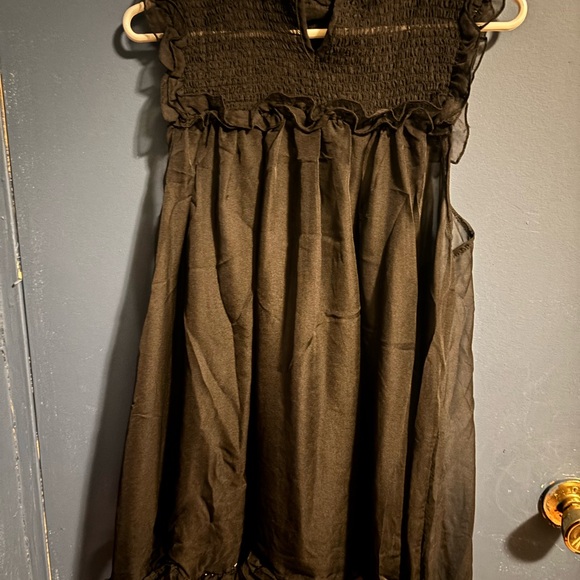 Foxblood Kathryn Babydoll Black Sheer Ruffle Dress XS - Picture 5 of 5